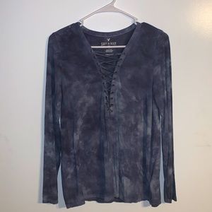Small American Eagle Navy Blue Tie Dye Soft & Sexy T